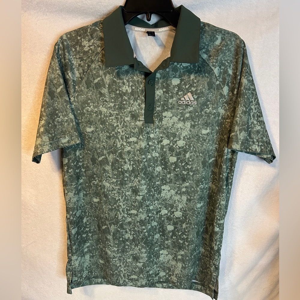 Adidas Petal Print Green Polo Golf